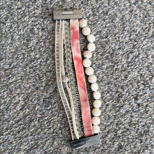 Victoria Emerson Coral and Silver Bracelet